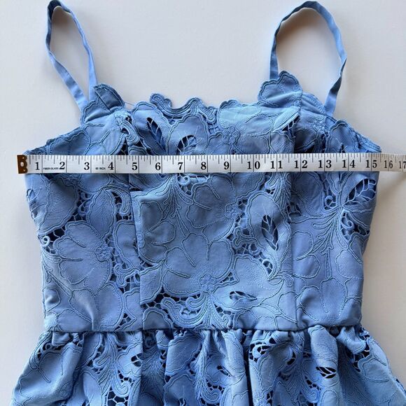 NWT Mestiza New York Vanessa Convertible Bow Lace Mini Dress in Heritage Blue 6 - Picture 15 of 16